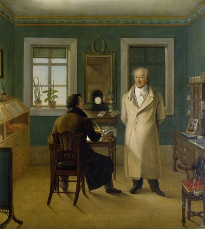 Goethe detta al suo impiegato John, 1834 da Johann Joseph Schmeller